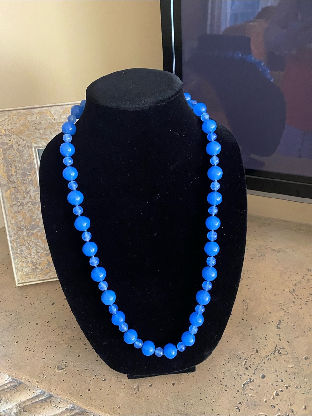 Blue Glass Bead Necklace